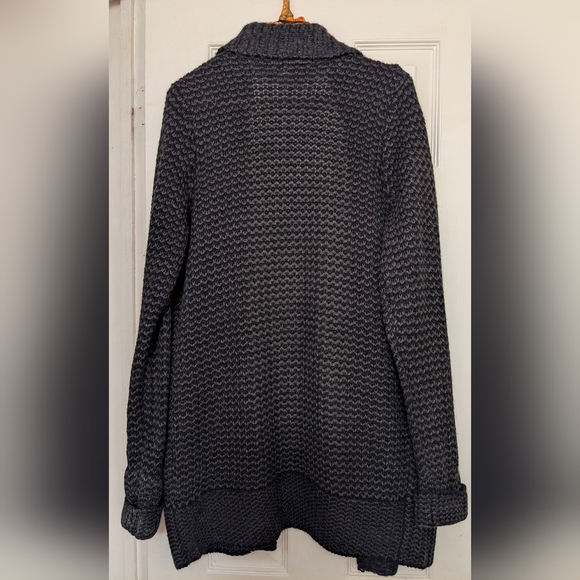 Indigo Blue/Purple & Black Loose Knit Cardigan, Large - Picture 2 of 8